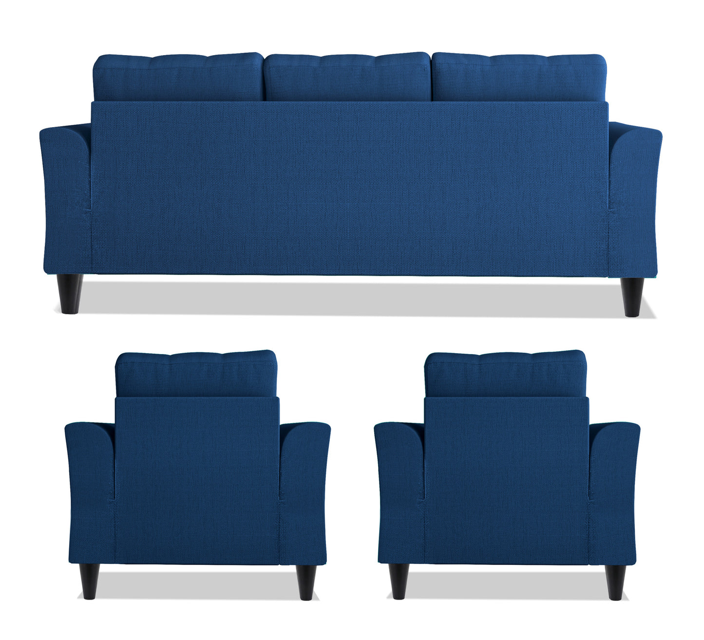 Adorn India Maddox 5 Seater 3-1-1 Sofa Set (Blue)