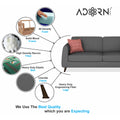 Adorn India Harlem 3 Seater Sofa (Grey) (3 Year Warranty)