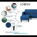 Rio Elegant L Shape 6 Seater Sofa Set (LHS) (Blue)