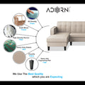 Rio Elegant L Shape 6 Seater Sofa Set (Lhs) (Beige)