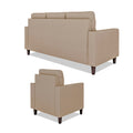 Adorn India Darcy 3+1+1 5 Seater Sofa Set (Beige) (3 Year Warranty)