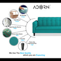 Rio Elegant L Shape 6 Seater Sofa Set (RHS) (Aqua Blue)