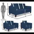 Chandler Plus 3+2+1 6 Seater Sofa Set (Blue)