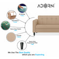Adorn India Rio Elegant 3 Seater Sofa (Beige) (3 Year Warranty)