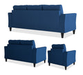 Adorn India Maddox Tufted 3+2+1 6 Seater Sofa Set (Blue) (3 Year Warranty)