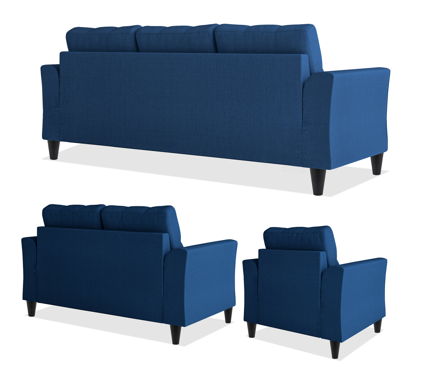 Adorn India Maddox 6 Seater 3+2+1 Sofa Set (Blue)