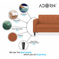 Adorn India Rio Elegant 3 Seater Sofa (Rust) (3 Year Warranty)