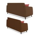Adorn India Harlem 5 Seater 3+2 Fabric Sofa Set (Brown) (3 Year Warranty)