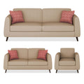 Adorn India Harlem 6 Seater 3+2+1 Fabric Sofa Set (Beige) (3 Year Warranty)