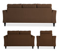 Adorn India Maddox Tufted 3+2+1 6 Seater Sofa Set (Brown) (3 Year Warranty)