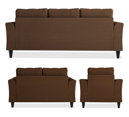 Adorn India Maddox 6 Seater 3+2+1 Sofa Set (Brown)