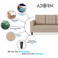 Adorn India Darcy 3+1+1 5 Seater Sofa Set (Beige) (3 Year Warranty)