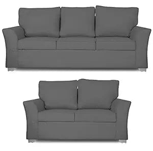 Adorn India Alexia 3+2 Five Seater Sofa Set (Light Grey)