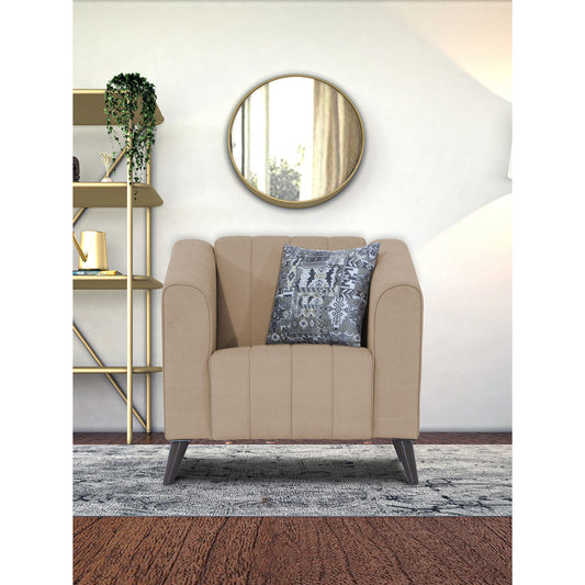 Adorn India Premium Laurel 1 Seater Sofa (Beige)