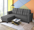 Adorn India Maddox Tufted L Shape 4 Seater Wood Sofa Set (Grey) (3 Year Warranty)