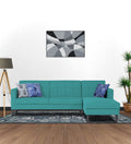 Adorn India Chilly L Shape 6 Seater Sofa Set RHS (Aqua Blue) (3 Year Warranty)