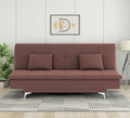 Adorn India Premium New Aspen 3 Seater Sofa Cum Bed 4X6 Velvet Suede with 2 Cushions (Color Pink) and Suitable for All Indoor, with 3 Years Warranty
