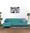 Adorn India Chilly L Shape 6 Seater Sofa Set LHS (Aqua Blue) (3 Year Warranty)