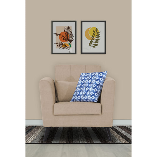 Adorn India Daniel 1 Seater Sofa (Beige)