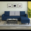 Maddox Stripes L Shape 6 Seater Sofa Set RHS (Blue)