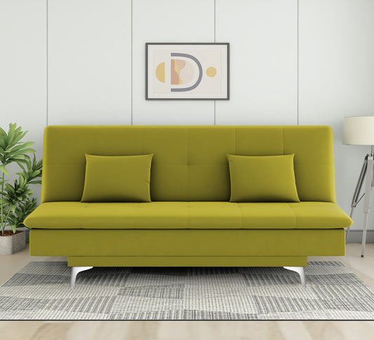 Adorn India New Aspen 3 Seater Sofa Cum Bed 4X6 (Light Green)