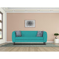 Adorn India Mason 3 Seater Sofa (Aqua Blue)