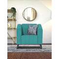 Adorn India Premium Laurel 1 Seater Sofa (Aqua Blue) (3 Year Warranty)