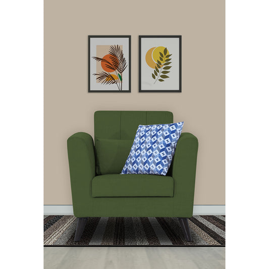 Adorn India Daniel 1 Seater Sofa (Green)