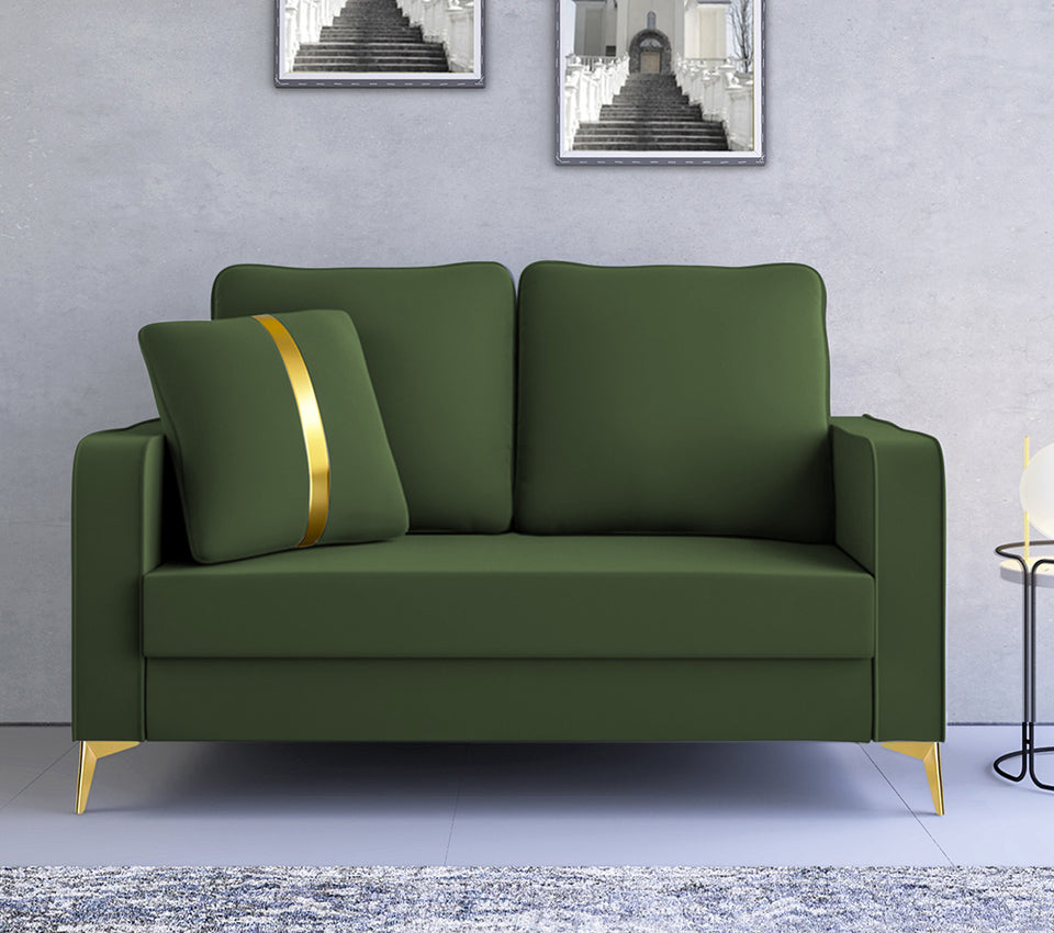 Premium Chandler - - 2 Seater Sofa Velvet Suede Fabric - Green