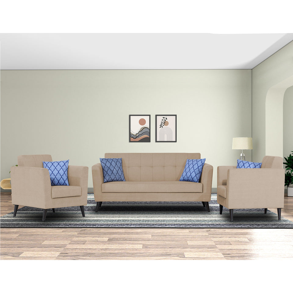 Dannis 3+1+1 5 Seater Sofa Set (Beige)