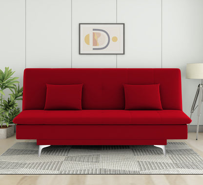 Adorn India New Aspen 3 Seater Sofa Cum Bed 4X6 (Red)