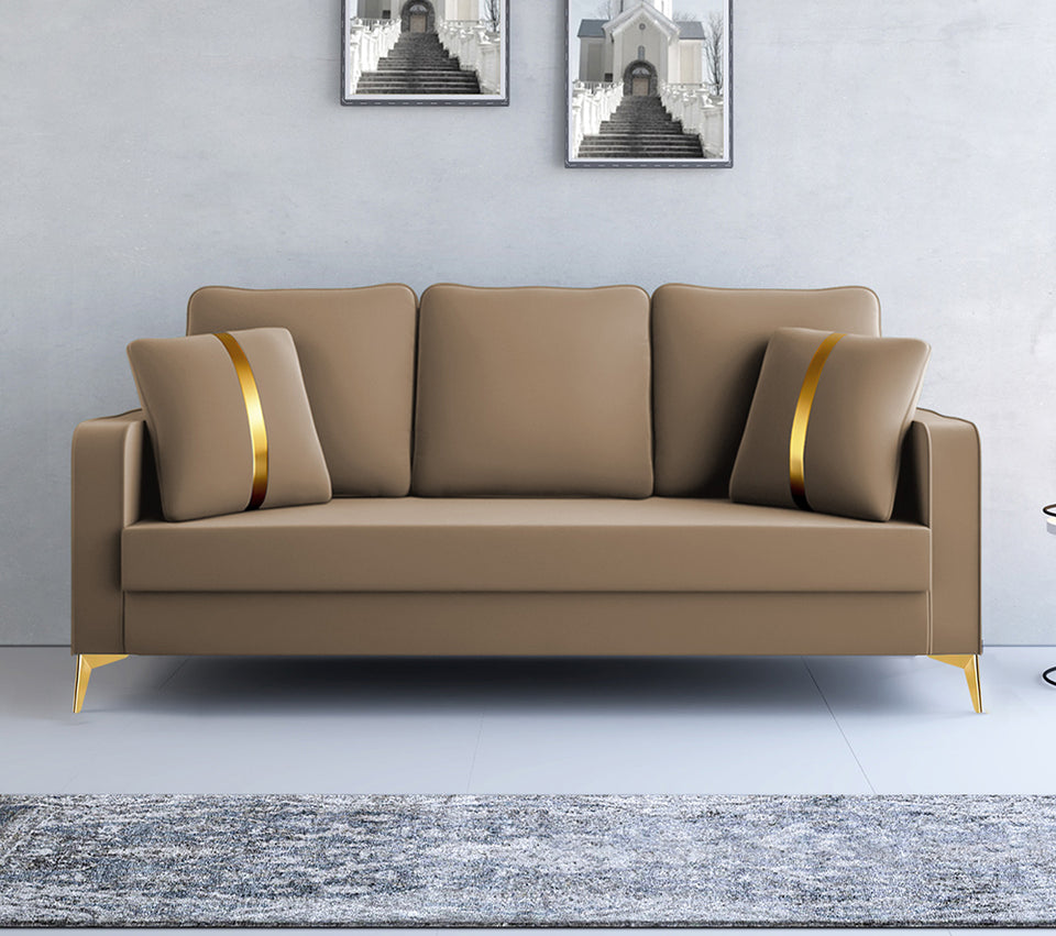 Premium Chandler - - 3 Seater Sofa Velvet Suede Fabric - Beige