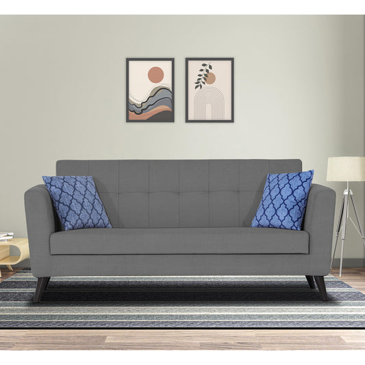 Adorn India Dannis 3 Seater Sofa (Grey)