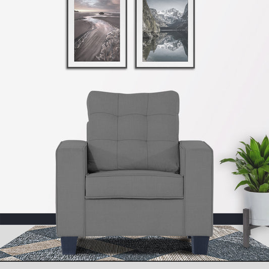 Adorn India Raptor 1 Seater Sofa (Grey)