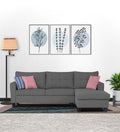 Adorn India Moris L Shape 6 Seater Sofa Set RHS (Grey) (3 Year Warranty)