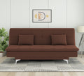 Adorn India Premium New Aspen 3 Seater Sofa Cum Bed 4X6 Velvet Suede with 2 Cushions (Color Brown) and Suitable for All Indoor, with 3 Years Warranty