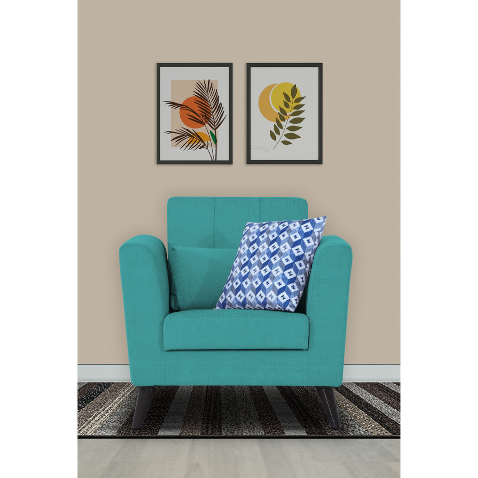 Daniel 1 Seater Sofa (Aqua Blue)