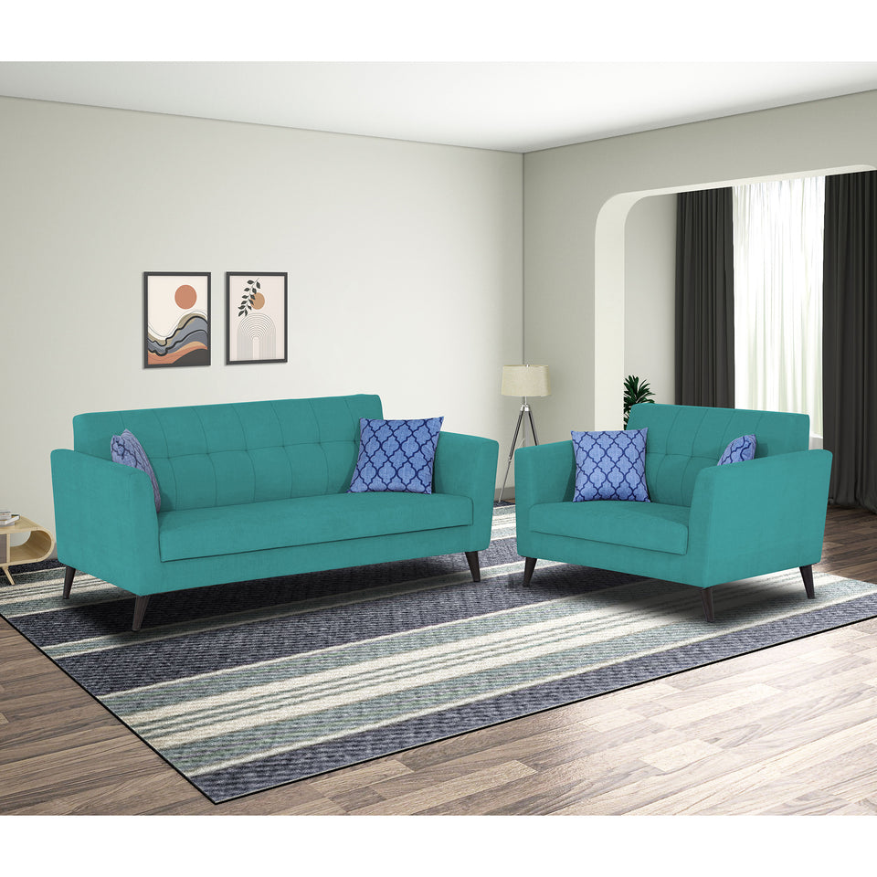 Dannis 3+2 5 Seater Sofa Set (Aqua Blue)