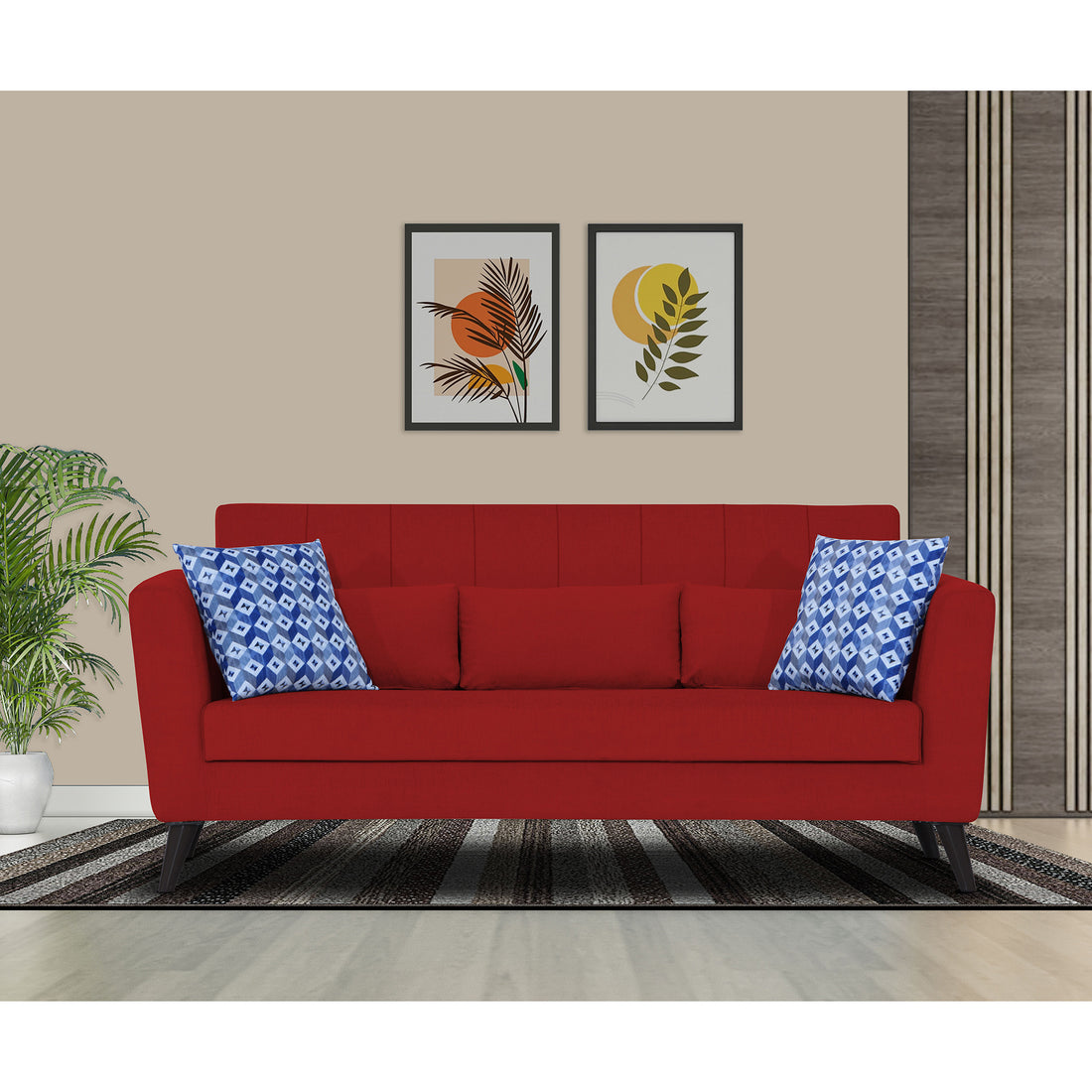 Daniel 3 Seater Sofa (Red)