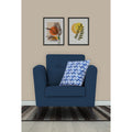 Adorn India Daniel 1 Seater Sofa (Blue) (3 Year Warranty)