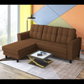 Maddox Tufted L Shape 4 Seater Sofa Set (Brown)