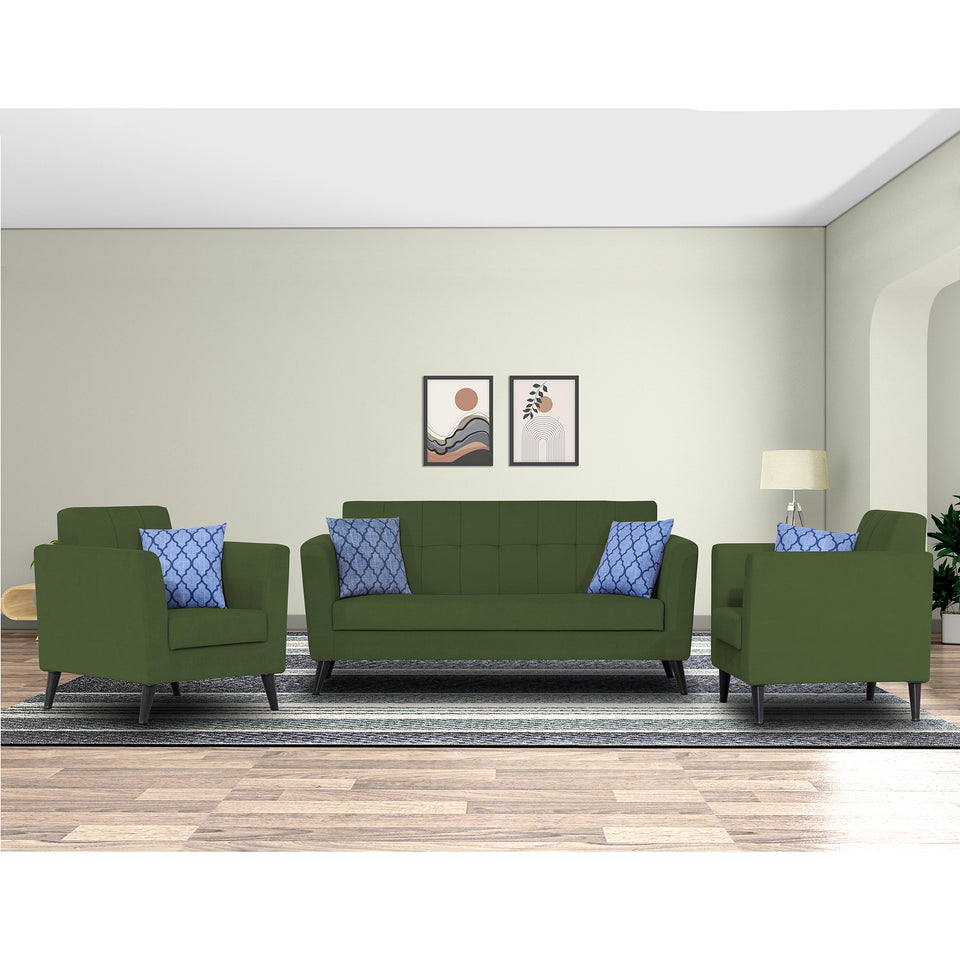 Dannis 3+1+1 5 Seater Sofa Set (Green)