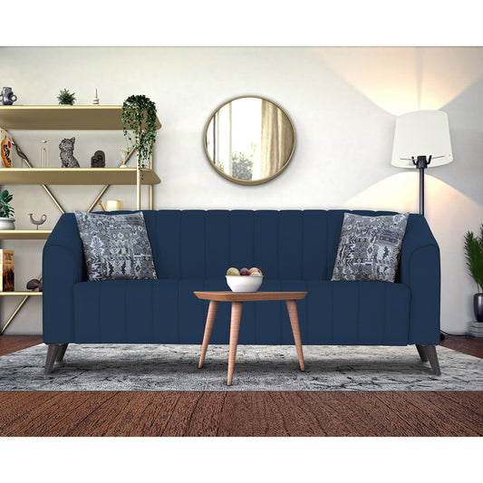 Adorn India Premium Laurel 3 Seater Sofa (Blue)