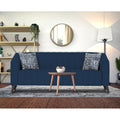 Adorn India Premium Laurel 3 Seater Sofa (Blue) (3 Year Warranty)