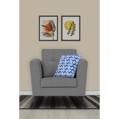 Adorn India Daniel 1 Seater Sofa (Grey)