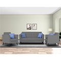 Adorn India Dannis 3+1+1 5 Seater Sofa Set (Grey) (3 Year Warranty)