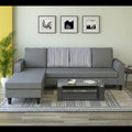 Maddox Stripes L Shape 5 Seater Sofa Set LHS (Grey)