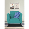 Adorn India Dannis 1 Seater Sofa (Aqua Blue) (3 Year Warranty)