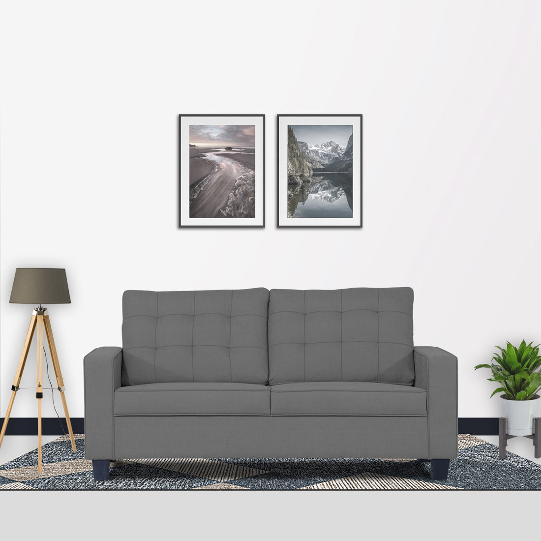 Adorn India Raptor 3 Seater Sofa (Grey)