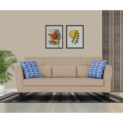 Adorn India Daniel 3 Seater Sofa (Beige) (3 Year Warranty)